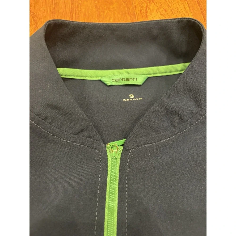 Carhartt Force Men's Small Full Zip Softshell Jacket Navy Blue Green Lightweight